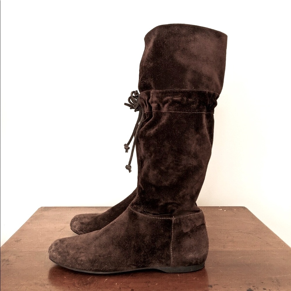 Like New Miu Miu Chocolate Brown Slouchy Suede Kn… - image 2